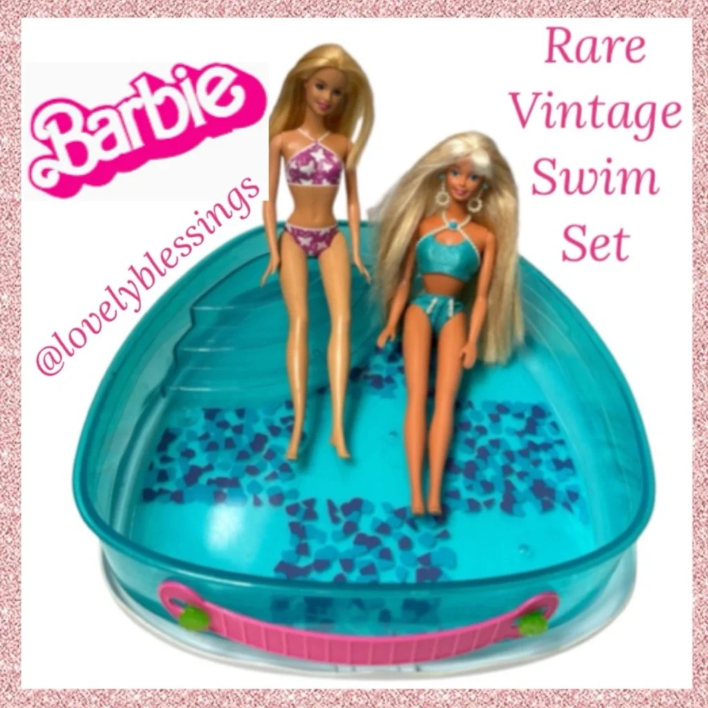 Barbie Swim Set Rare Vintage Y2K Retro Barbie Doll Swimming Pool Bundle Lot